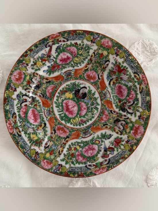 Vintage Other - Antique Vintage Chinese Famille Rose Medallion Porcelain Plate -  8.3”